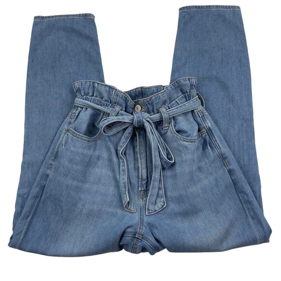 American Eagle Outfitters Highest Rise Mom Tie Waist Jeans Women's Size 4 Short - Picture 2 of 9